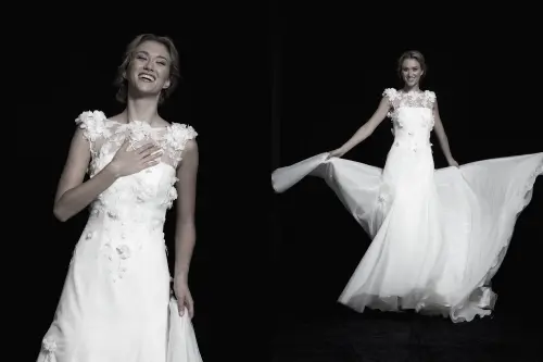 La sposa Anna Ceruti, una donna sobria, elegante e moderna.