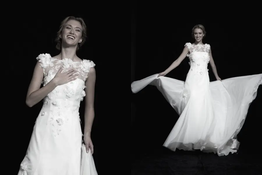 La sposa Anna Ceruti, una donna sobria, elegante e moderna.